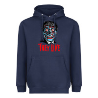 Navy they live Heavyweight Hoodie - DesigneFamous