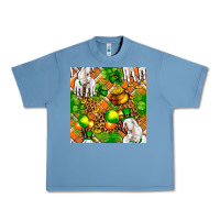 Pebble Blue St. Patrick's Goat Family With Balloons Seamless Urban Heavy Tee - FaDigitalArtStudio