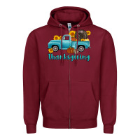 Burgundy thanksgiving truck turkey Zipper Hoodie - AdoDesignShop