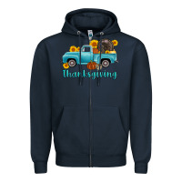 Navy thanksgiving truck turkey Zipper Hoodie - AdoDesignShop