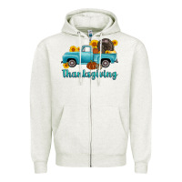 Oatmeal Heather thanksgiving truck turkey Zipper Hoodie - AdoDesignShop