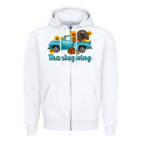 White thanksgiving truck turkey Zipper Hoodie - AdoDesignShop