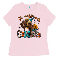 Bubblegum Pink the world needs more cowboys Ladies Tee - OliviaCreatesArt
