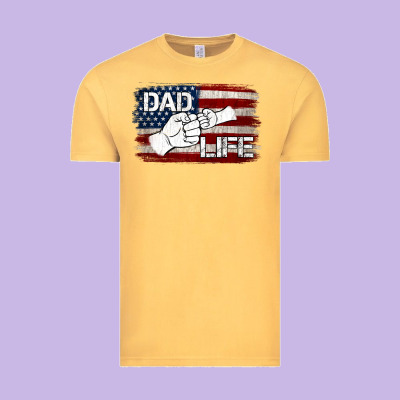 Dad Life With American Flag Vintage Tee Designed By Jasminsmagicworld