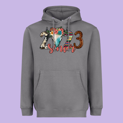 2023 Senior Bull Skull Heavyweight Hoodie Designed By Jahusdesignshop