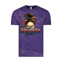 Cloud Purple american babe messy bun Vintage Tee - FaDigitalArtStudio