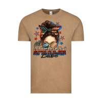 Vintage Coffee american babe messy bun Vintage Tee - FaDigitalArtStudio