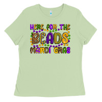 Here For The Beads Mardi Gras Ladies Tee | Teevron