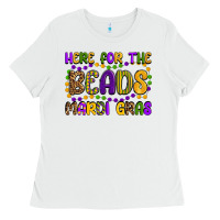 White here for the beads mardi gras Ladies Tee - OliviaCreatesArt