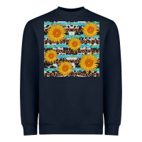 Navy sunflower western seamless revize Heavyweight Sweatshirt - AdoDesignShop