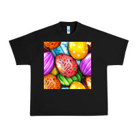 Black Happy Easter Eggs Seamless Pattern Urban Heavy Tee - BundleAndBundleShop