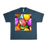 Midnight Navy Happy Easter Eggs Seamless Pattern Urban Heavy Tee - BundleAndBundleShop