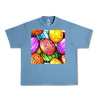 Pebble Blue Happy Easter Eggs Seamless Pattern Urban Heavy Tee - BundleAndBundleShop