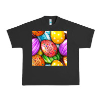Pigment Black Happy Easter Eggs Seamless Pattern Urban Heavy Tee - BundleAndBundleShop