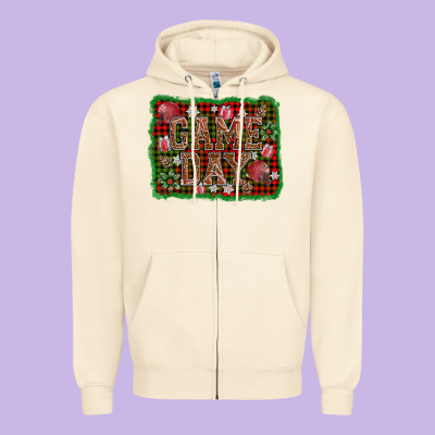 Game Day Christmas Zipper Hoodie Designed By Adodesignshop