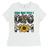 White kinda busy being a dog mom Ladies Tee - OliviaCreatesArt