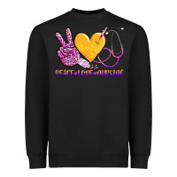 Black peace love nursing Heavyweight Sweatshirt - AdoDesignShop