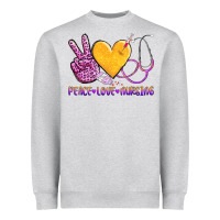 Heather Grey peace love nursing Heavyweight Sweatshirt - AdoDesignShop
