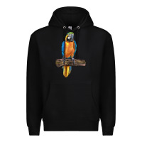 Black blue throated macaw Premium Hoodie - LillyAllenDesigns