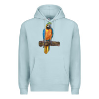 Blue Mist blue throated macaw Premium Hoodie - LillyAllenDesigns