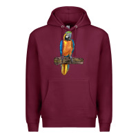 Burgundy blue throated macaw Premium Hoodie - LillyAllenDesigns