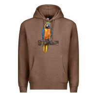 Chestnut blue throated macaw Premium Hoodie - LillyAllenDesigns