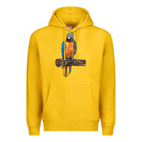 Lemon blue throated macaw Premium Hoodie - LillyAllenDesigns