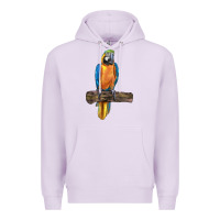 Lilac blue throated macaw Premium Hoodie - LillyAllenDesigns
