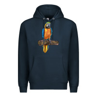 Navy blue throated macaw Premium Hoodie - LillyAllenDesigns