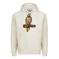 Oatmeal Heather blue throated macaw Premium Hoodie - LillyAllenDesigns