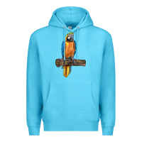 Ocean Blue blue throated macaw Premium Hoodie - LillyAllenDesigns