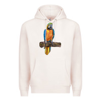 Pale Pink blue throated macaw Premium Hoodie - LillyAllenDesigns