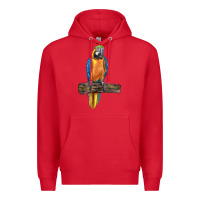 Red blue throated macaw Premium Hoodie - LillyAllenDesigns
