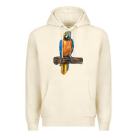 Sandshell blue throated macaw Premium Hoodie - LillyAllenDesigns