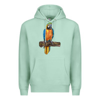 Seafoam blue throated macaw Premium Hoodie - LillyAllenDesigns