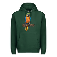 Sports Green blue throated macaw Premium Hoodie - LillyAllenDesigns