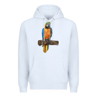 White blue throated macaw Premium Hoodie - LillyAllenDesigns