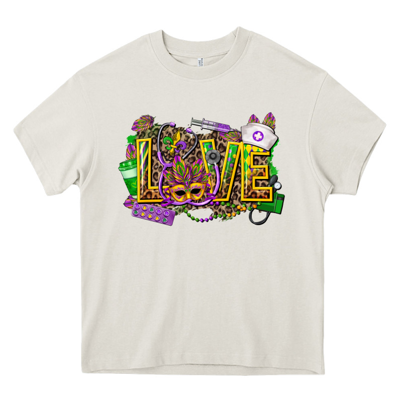 Mardi Gras Love Nurse Heavy Core Tee by CowGirlArtShop | Teevron