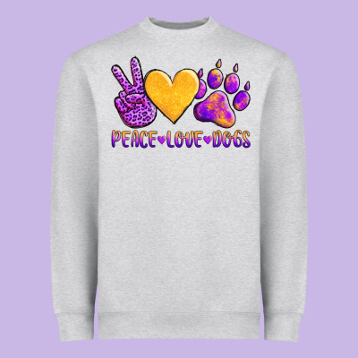 Peace Love Dogs Heavyweight Sweatshirt Designed By Adodesignshop