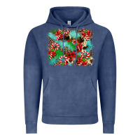 Vintage Denim Christmas Plaid Turquoise Glitter Cowhide Vintage Hoodie - FaDigitalArtStudio