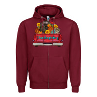 Burgundy thanksgiving truck turkey pumpkin Zipper Hoodie - AdoDesignShop