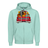 Seafoam thanksgiving truck turkey pumpkin Zipper Hoodie - AdoDesignShop