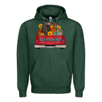 Thanksgiving Truck Turkey Pumpkin Zipper Hoodie | Teevron