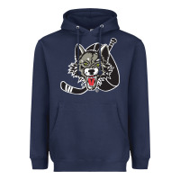 Navy chicago wolves Heavyweight Hoodie - DesigneFamous