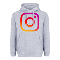 Heather Grey instagram Heavyweight Hoodie - DesigneFamous