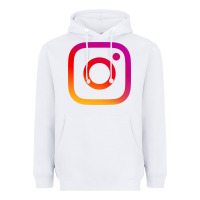 White instagram Heavyweight Hoodie - DesigneFamous