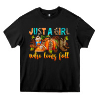 Black Just a girl who loves Fall Heavy Core Tee - RanaPortraitStore