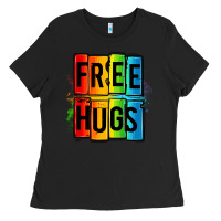 Black free hugs Ladies Tee - OliviaCreatesArt