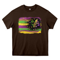 Chocolate Brown mardi gras flag Heavy Core Tee - CowGirlArtShop