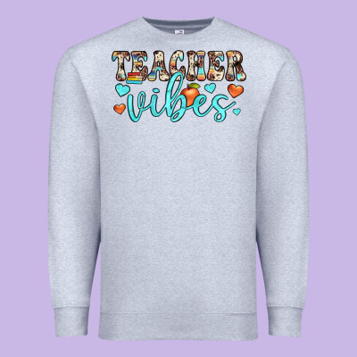 Teacher Vibes Premium Sweatshirt Designed By Jahusdesignshop